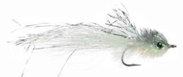 Mini Murdich Minnow Bass Fly Gray White
